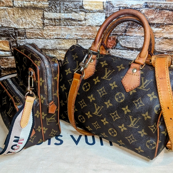 Louis Vuitton Monogram Bag Set - Speedy 25 with Bandoulière Strap & Mini Amazone - Picture 3 of 13